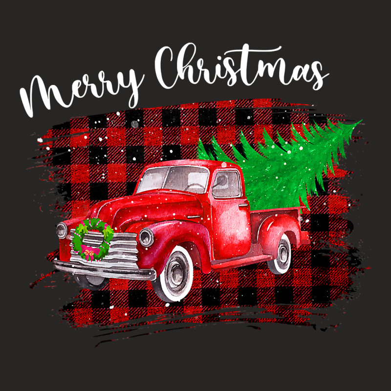 Vintage Wagon Christmas Tree On Car Xmas Truck Vacation T-shirt Ladies Fitted T-Shirt by cm-arts | Artistshot