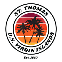 Original St. Thomas Virgin Islands Palm Tree Novelty Art T Shirt V-neck Tee | Artistshot