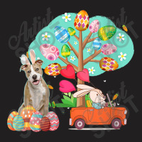 Pitbull And Bunny Hunting Egg Tree T-shirt | Artistshot