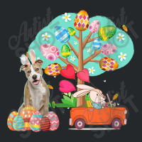 Pitbull And Bunny Hunting Egg Tree Crewneck Sweatshirt | Artistshot
