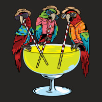 Bird Parrots Newest Animal T  Shirt Parrots Drinking Margarita Hawaiia Ladies Fitted T-shirt | Artistshot