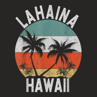 Lahaina Shirt Hawaii Retro Maui Palm Trees Hawaiian Island T Shirt Ladies Fitted T-shirt | Artistshot