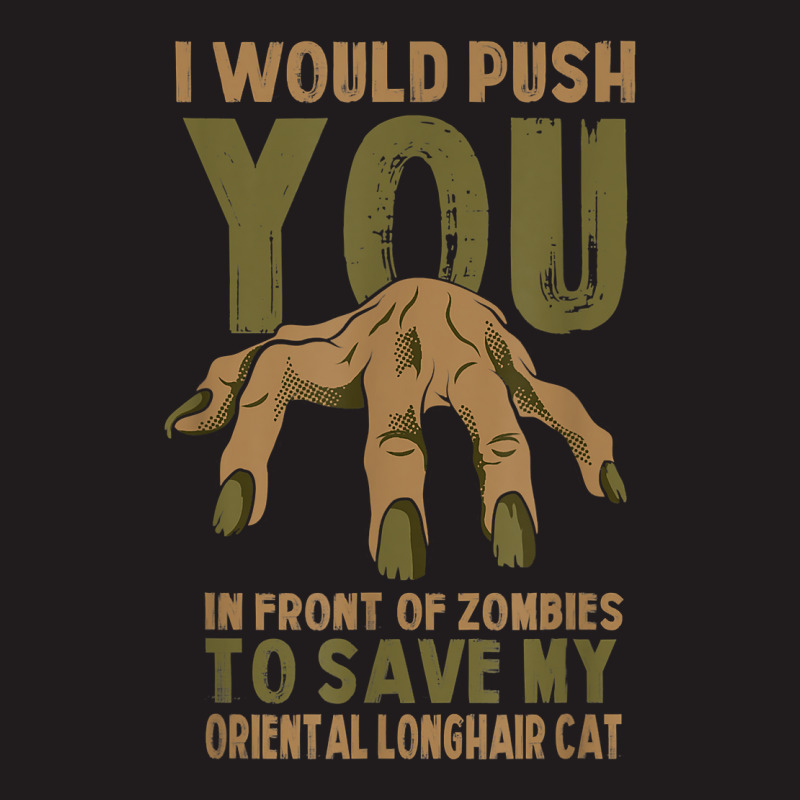 Push You In Zombies To Save My Oriental Longhair Cat Funny T Shirt Waist Apron | Artistshot