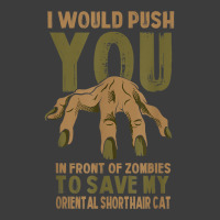 Push You In Zombies To Save My Oriental Shorthair Cat Funny T Shirt Men's Polo Shirt | Artistshot