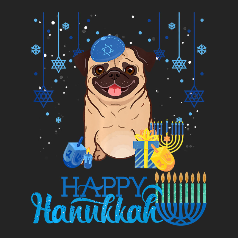 Jewish Pug Dog Menorah Hat Chanukah Hanukkah Jewish Xmas Premium T-shi 3/4 Sleeve Shirt | Artistshot