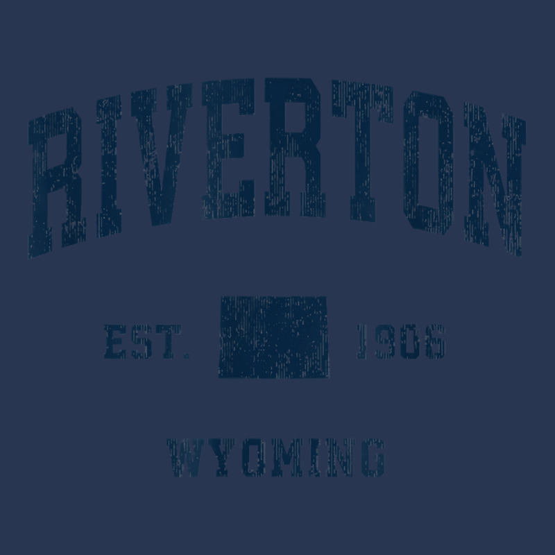 Riverton Wyoming Wy Vintage Athletic Navy Sports Design T Shirt Men Denim Jacket | Artistshot