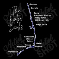 The Outer Banks Map In Blue  Outer Banks Map Pocket T-shirt | Artistshot