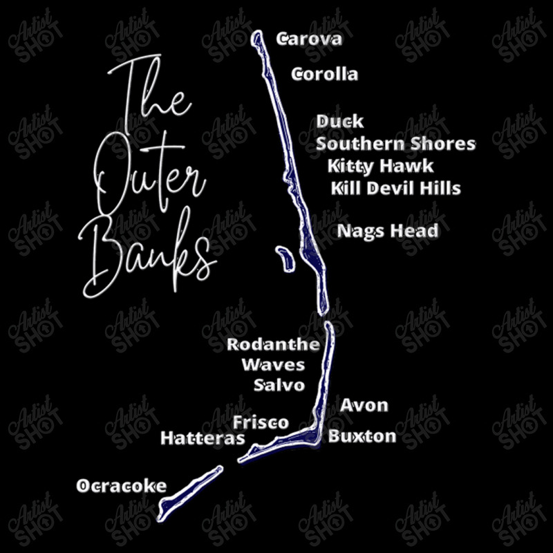 The Outer Banks Map In Blue  Outer Banks Map Pocket T-shirt | Artistshot