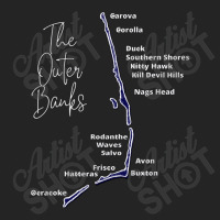 The Outer Banks Map In Blue  Outer Banks Map 3/4 Sleeve Shirt | Artistshot