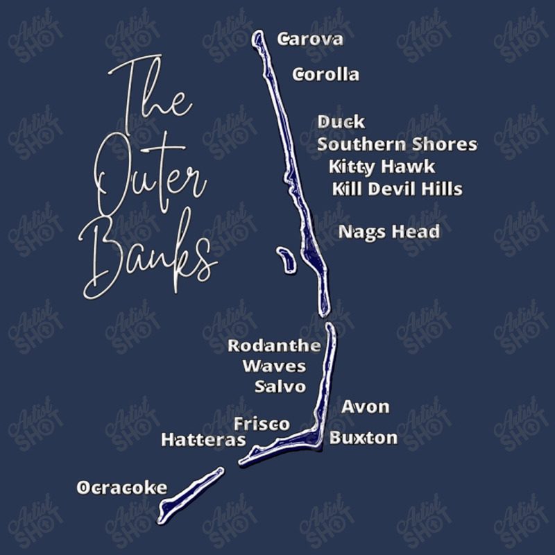 The Outer Banks Map In Blue  Outer Banks Map Men Denim Jacket | Artistshot