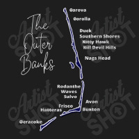 The Outer Banks Map In Blue  Outer Banks Map Classic T-shirt | Artistshot