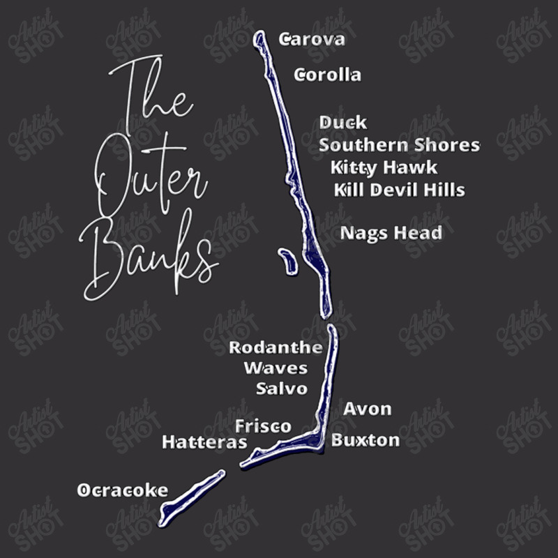 The Outer Banks Map In Blue  Outer Banks Map Vintage Hoodie | Artistshot