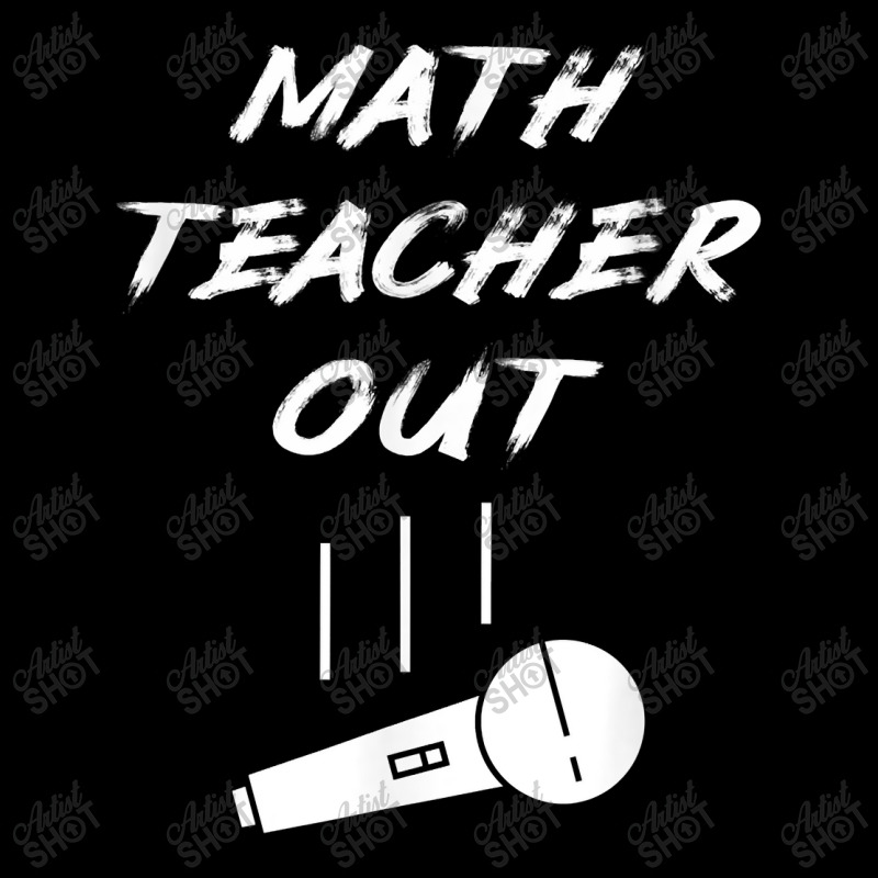 Retired Math Teacher Out Mic Drop End Of School Year Funny Design Char Adjustable Cap | Artistshot