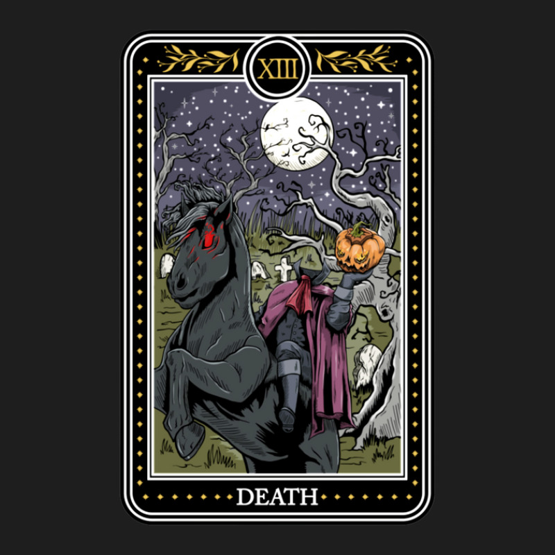 Death Tarot Card Graphic Halloween Pumpkin Horseman Pullover Hoodie Classic T-shirt by Premium | Artistshot