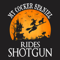 Cocker Spaniel Rides Shotgun Dog Lover Halloween Party Gift T-shirt | Artistshot