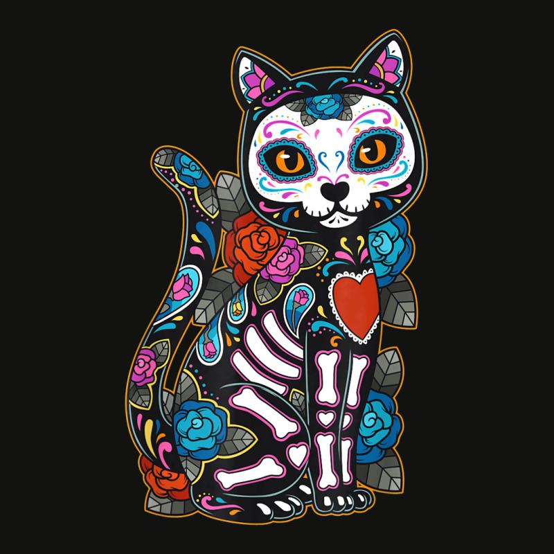 Cat Sugar Skull Mexico Calavera Dia De Los Muertos Halloween Scorecard Crop Tee by Bestdesigns | Artistshot