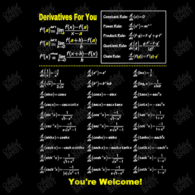 Derivatives For You You’re Welcome Funny Math Graphic Music Kids Cap by Aria-Proctor | Artistshot