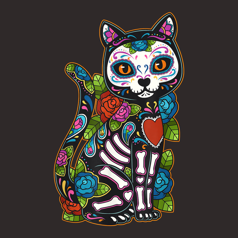 Cat Sugar Skull Mexico Calavera Dia De Los Muertos Halloween Racerback Tank by SonjaBogenschutz | Artistshot