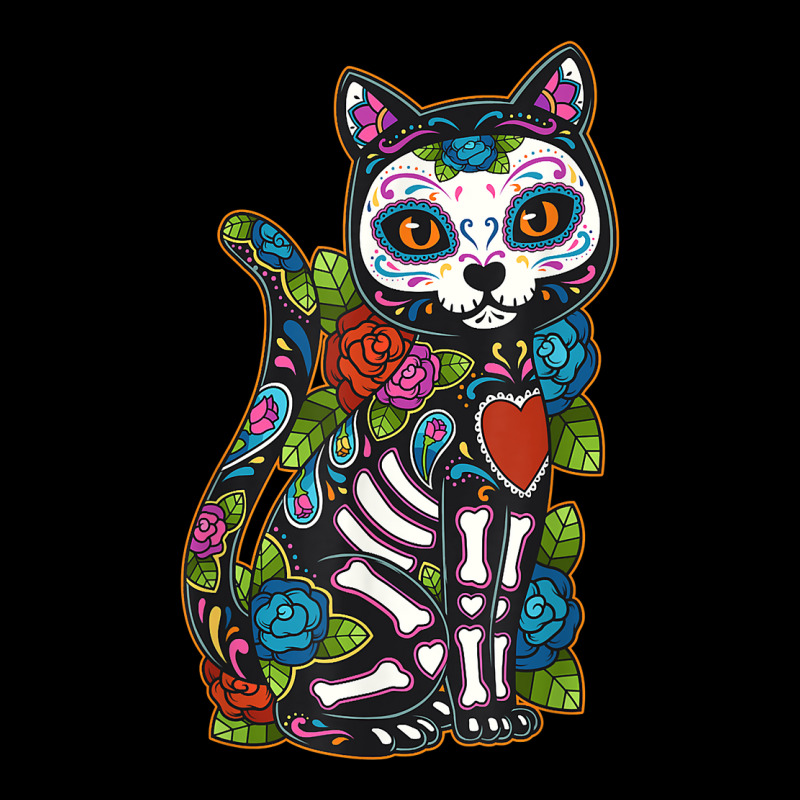 Cat Sugar Skull Mexico Calavera Dia De Los Muertos Halloween Cropped Hoodie by SonjaBogenschutz | Artistshot