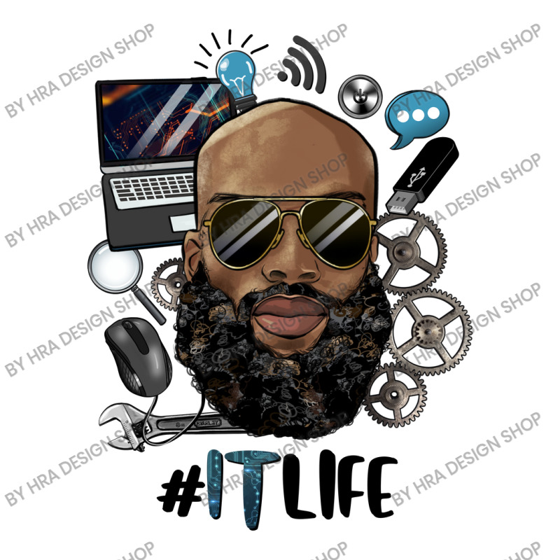 Black Bald Man Information Technology Life Youth Zipper Hoodie by HRA Design Shop | Artistshot