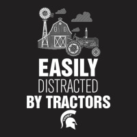 Michigan State Spartans Distracted By Tractors T-shirt | Artistshot