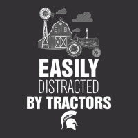 Michigan State Spartans Distracted By Tractors Vintage Hoodie | Artistshot