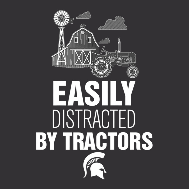 Michigan State Spartans Distracted By Tractors Vintage Hoodie | Artistshot