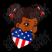 African American 4th Of July Afro Black Little Girl Usa Flag Painting Women's V-neck T-shirt | Artistshot