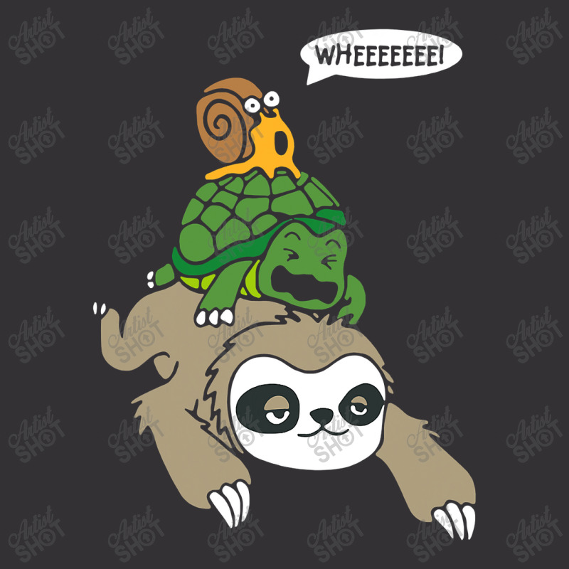 Sloth Turtle Snail Piggyback T Animal Running Wild Vintage Hoodie by nhan0105 | Artistshot