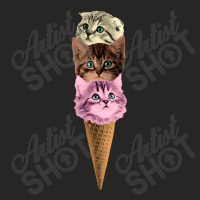 Meowscream Ice Cream Cone Kitten Pun Graphic Ladies Fitted T-shirt | Artistshot