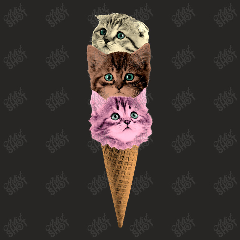 Meowscream Ice Cream Cone Kitten Pun Graphic Ladies Fitted T-Shirt by new121 | Artistshot