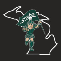 Michigan State Spartans Sparty In State Outline Ladies Fitted T-shirt | Artistshot