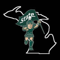 Michigan State Spartans Sparty In State Outline Cropped Sweater | Artistshot