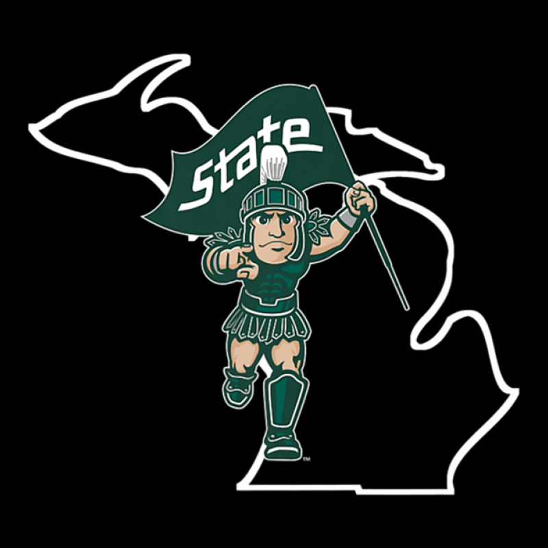 Michigan State Spartans Sparty In State Outline Cropped Sweater by AbbieBanks | Artistshot