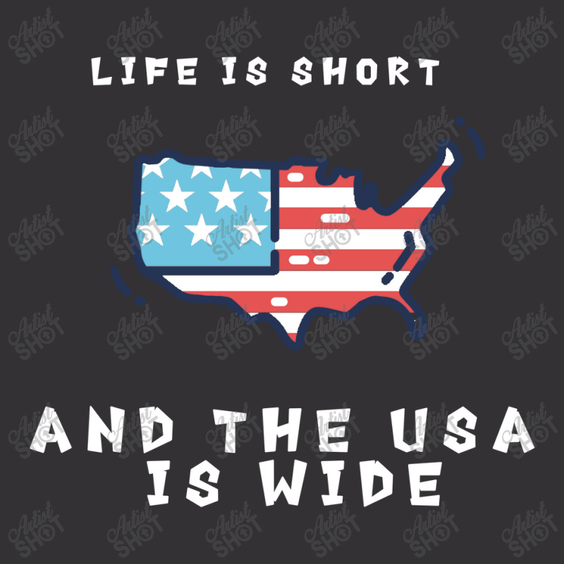 Life Is Short And The Usa Is Wide Vintage Hoodie | Artistshot