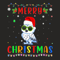 Xmas Light Snowy Owl Design Matching Christmas Pajama Ladies Fitted T-shirt | Artistshot