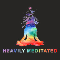 Yoga Girl Heavily Meditated Funny Meditation Rainbow Color Tank Top Ladies Fitted T-shirt | Artistshot