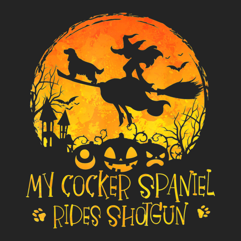 Halloween Cocker Spaniel Rides Shotgun Funny Dog Lover 3/4 Sleeve Shirt by Newshirt | Artistshot