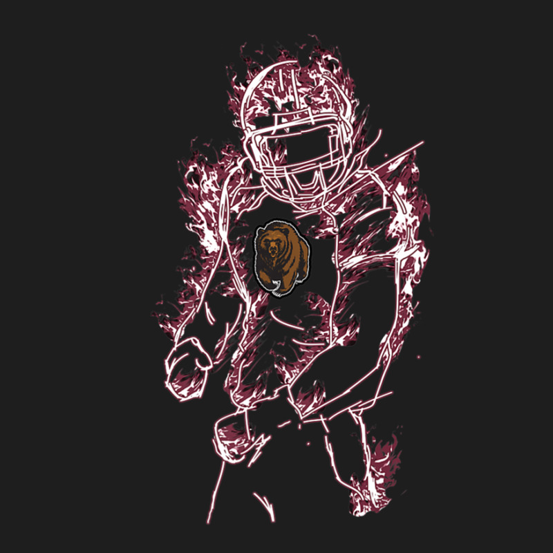 Montana Grizzlies Football Player On Fire - Apparel Classic T-shirt | Artistshot