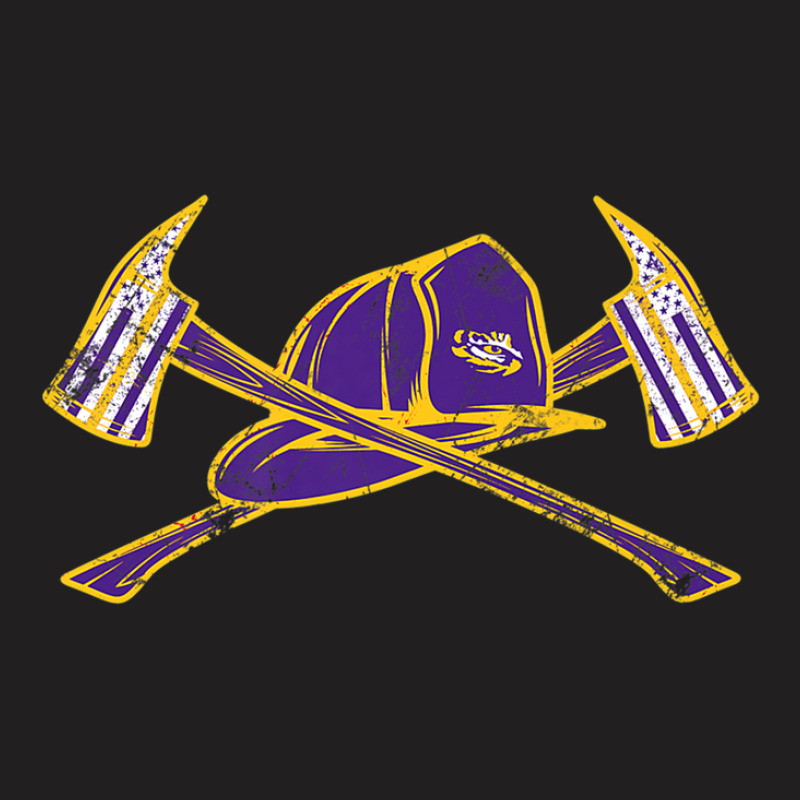 Lsu Tigers Firefighter Axe Flag - Apparel T-shirt | Artistshot