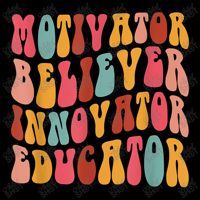 Groovy Retro Believer Motivator Innovator Educator Teachers Day Gift Men's Long Sleeve Pajama Set by Aria-Proctor | Artistshot