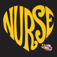 Lsu Tigers Heart Nurse Text - Apparel T-shirt | Artistshot