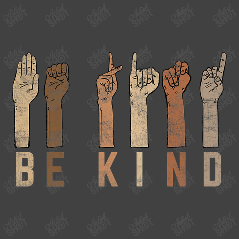 Be Kind Sign Language Fingers Melanin Distressed Style Music Vintage Vintage T-Shirt by TyrellDesign | Artistshot