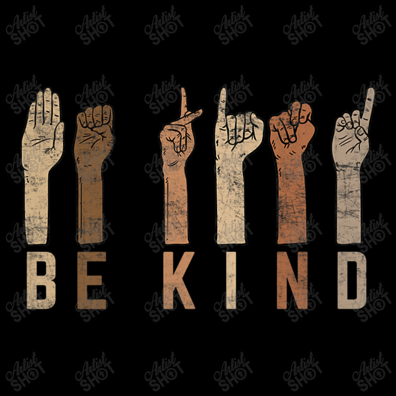 Be Kind Sign Language Fingers Melanin Distressed Style Music Vintage Fleece Short by TyrellDesign | Artistshot