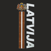 Latvija Latvian Language Sports Style Flag And Emblem Design Tank Top Ladies Fitted T-shirt | Artistshot