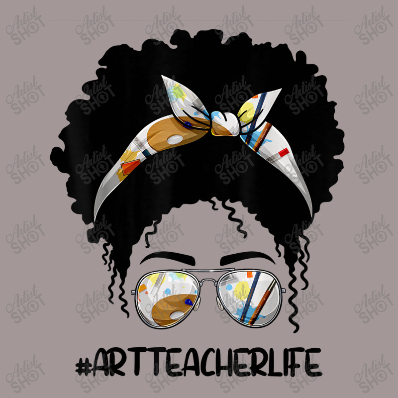 Afro Messy Bun Art Teacher Life T First Day Of School Cartoon Characte Vintage Short | Artistshot