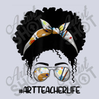 Afro Messy Bun Art Teacher Life T First Day Of School Cartoon Characte Fleece Short | Artistshot