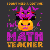 I Don't Need A Costume I'm A Math Teacher Apparels Gifts Cartoon Chara Vintage Hoodie | Artistshot