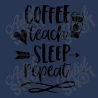 Coffee Teach Sleep Repeat Teacher  For Men Women Funny Retro Men Denim Jacket | Artistshot