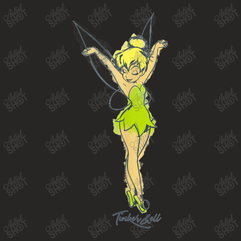 Peter Pan Tinker Bell Watercolor Sketch Ladies Fitted T-Shirt by Anitabostic | Artistshot